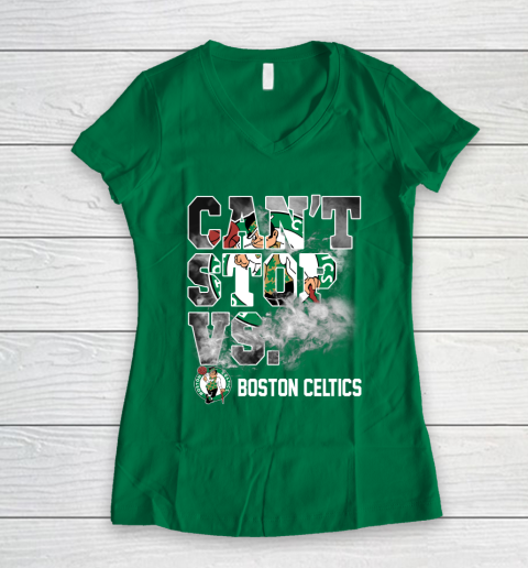 NBA Boston Celtics Basketball Can't Stop Vs Women's V-Neck T-Shirt 3