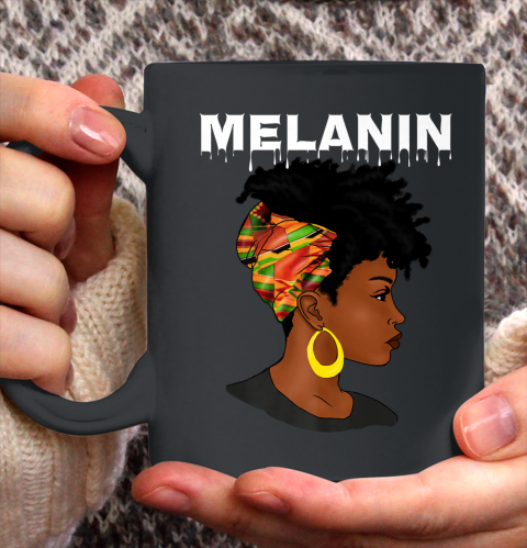 Oheneba Melanin Drippin Black Girl Magic Afro Pride Ceramic Mug 11oz