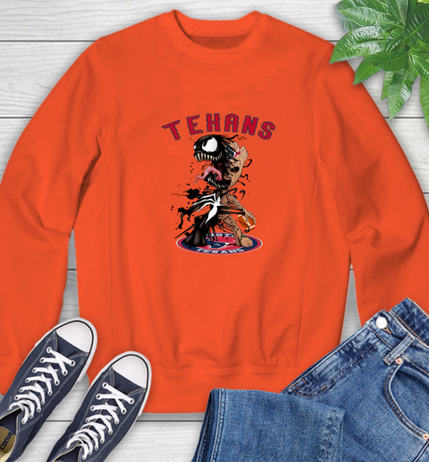 NFL Houston Texans Football Venom Groot Guardians Of The Galaxy Sweatshirt 4