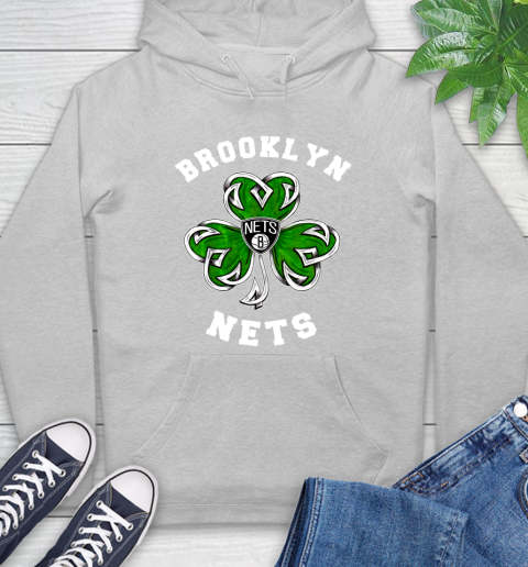 NBA Brooklyn Nets Three Leaf Clover St Patrick's Day Basketball Sports Hoodie 6