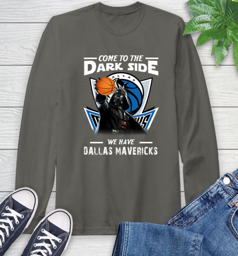 NBA Come To The Dark Side We Have Dallas Mavericks Star Wars Darth Vader Basketball Long Sleeve T-Shirt 9