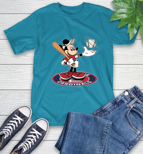 MLB Baseball St.Louis Cardinals Cheerful Mickey Disney Shirt T-Shirt 9