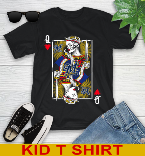 MLB Baseball Milwaukee Brewers The Queen Of Hearts Card Shirt Youth T-Shirt