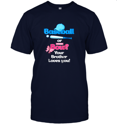 rjnw kids baseball or bows gender reveal shirt your brother loves you jersey t shirt 60 front navy