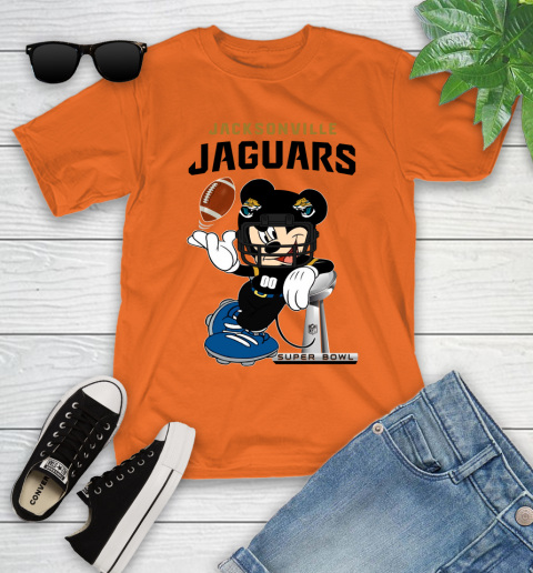 NFL Jacksonville Jaguars Mickey Mouse Disney Super Bowl Football T Shirt Youth T-Shirt 7