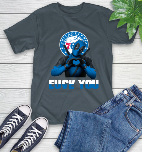 NBA Philadelphia 76ers Deadpool Love You Fuck You Basketball Sports T-Shirt 10