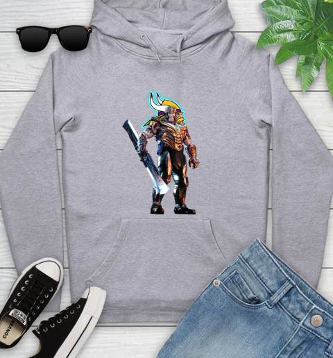 NFL Thanos Gauntlet Avengers Endgame Football Minnesota Vikings Youth Hoodie 6