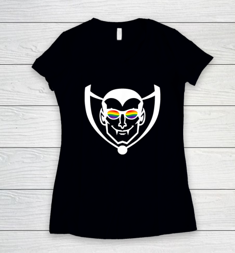Gay Dracula LGBT Pride Women's V-Neck T-Shirt