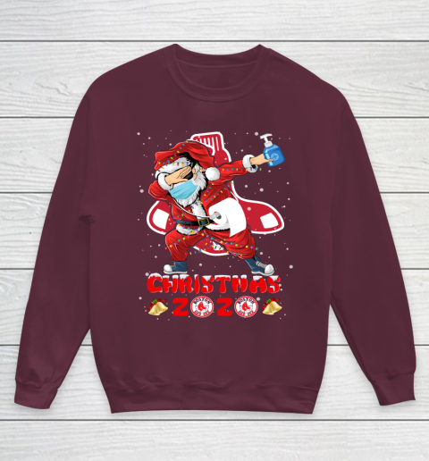 Boston Red Sox Funny Santa Claus Dabbing Christmas 2020 MLB Youth Sweatshirt 4