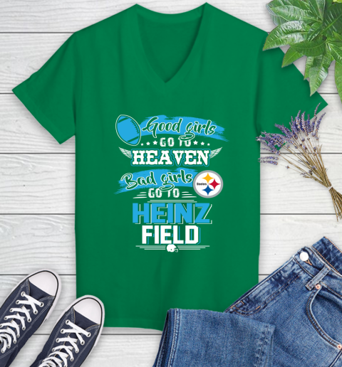 Pittsburgh Steelers NFL Bad Girls Go To Heinz Field Shirt Women's V-Neck T-Shirt 5