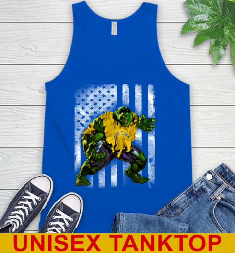 Los Angeles Chargers Hulk Marvel Avengers NFL Football American Flag Tank Top 4