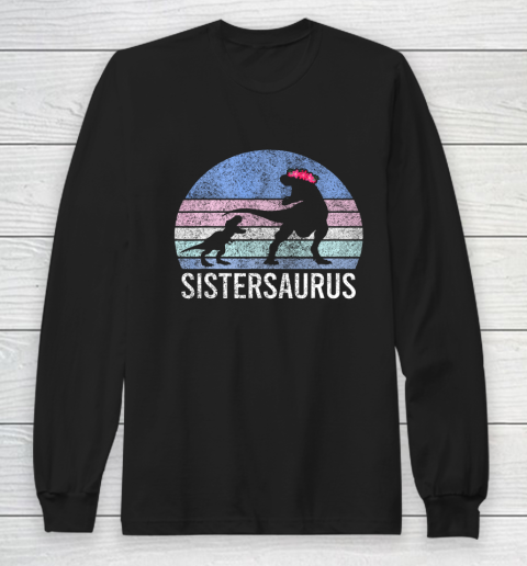 Sister sis Santa Gift Christmas Xmas Dinosaur Long Sleeve T-Shirt