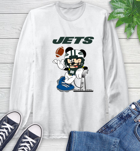 NFL New York Jets Mickey Mouse Disney Super Bowl Football T Shirt Long Sleeve T-Shirt