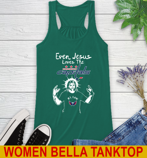 Washington Capitals NHL Hockey Even Jesus Loves The Capitals Shirt Racerback Tank 5