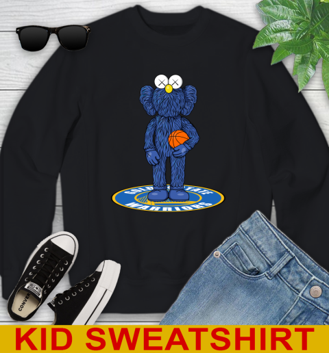 NBA Basketball Golden State Warriors Kaws Bff Blue Figure Shirt Youth Sweatshirt 2