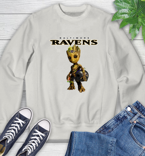 Baltimore Ravens NFL Football Groot Marvel Guardians Of The Galaxy Sweatshirt 12