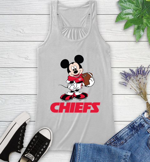 NFL Football Kansas City Chiefs Cheerful Mickey Mouse Shirt Racerback Tank 2