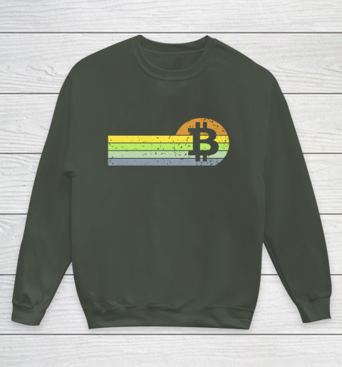 Bitcoin BTC Vintage Sunset Crypto Cryptocurrency Blockchain Youth Sweatshirt 8