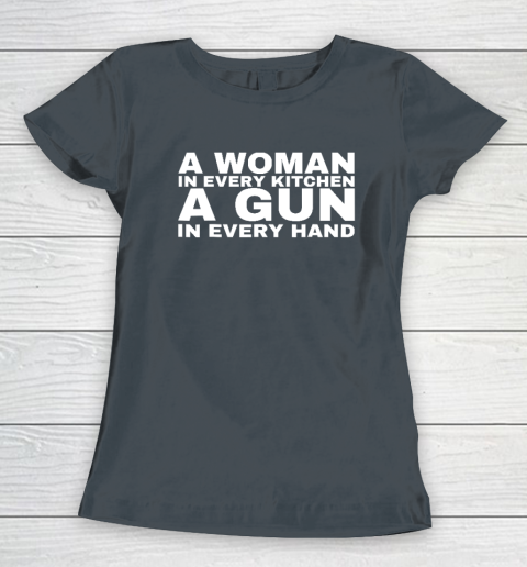 A Woman In Every Kitchen A Gun In Every Hand Shirt Sean Strickland Women's T-Shirt 3