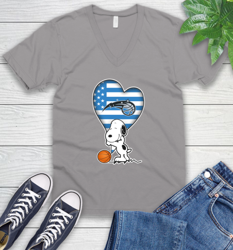 Orlando Magic NBA Basketball The Peanuts Movie Adorable Snoopy V-Neck T-Shirt 4