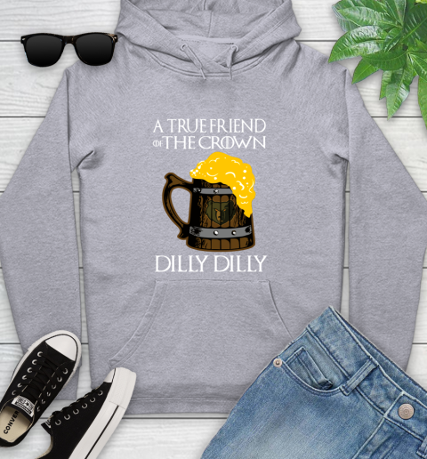 NBA Memphis Grizzlies A True Friend Of The Crown Game Of Thrones Beer Dilly Dilly Basketball Youth Hoodie 6