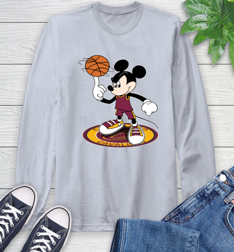 NBA Basketball Cleveland Cavaliers Cheerful Mickey Disney Shirt Long Sleeve T-Shirt 6