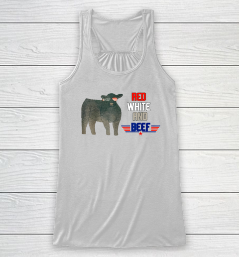 Red White And Beef Funny Racerback Tank