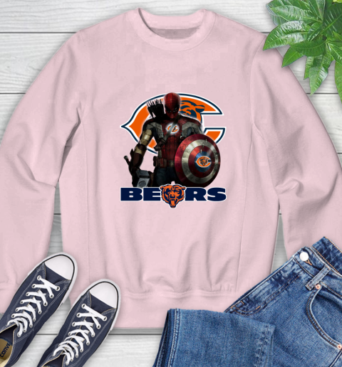 NFL Captain America Thor Spider Man Hawkeye Avengers Endgame Football Chicago Bears Sweatshirt 9