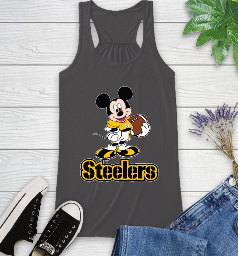 NFL Football Pittsburgh Steelers Cheerful Mickey Mouse Shirt Racerback Tank 12
