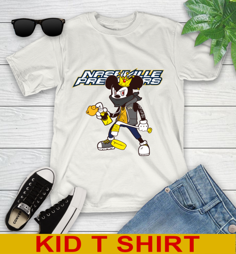 Nashville Predators NHL Hockey Mickey Peace Sign Sports Youth T-Shirt