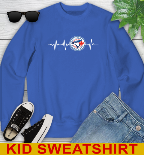 Toronto Blue Jays MLB Baseball Heart Beat Shirt Youth Sweatshirt 6