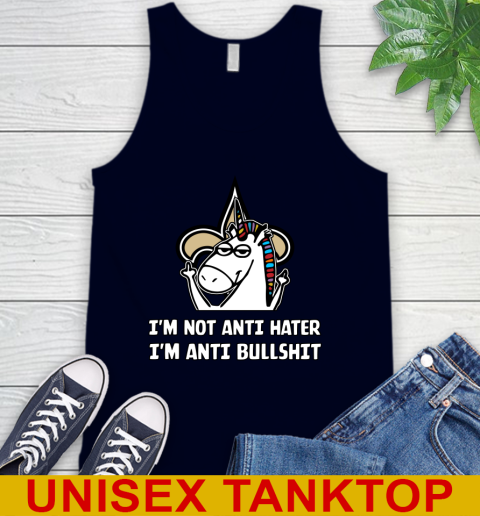 New Orleans Saints NFL Football Unicorn I'm Not Anti Hater I'm Anti Bullshit Tank Top 3