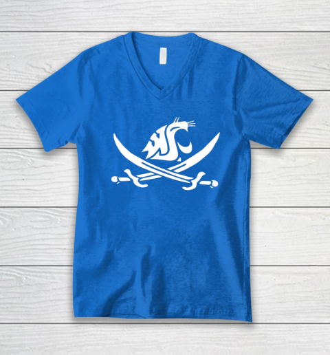 WSU Pirate Shirt Mike Leach WSU Pirate Sword V-Neck T-Shirt 4