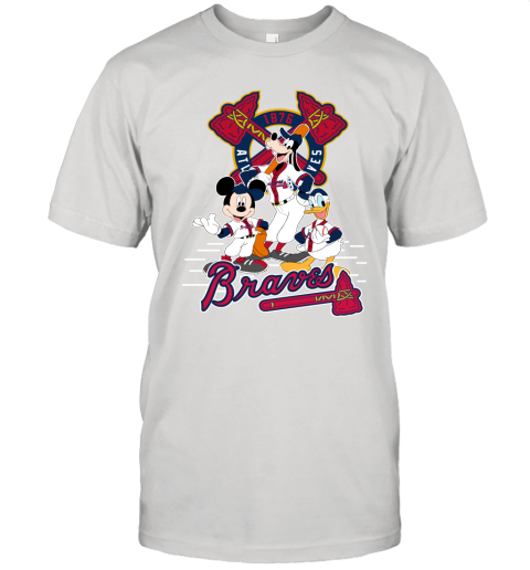 Atlanta Braves Mickey Donald And Goofy Baseball Unisex Jersey Tee