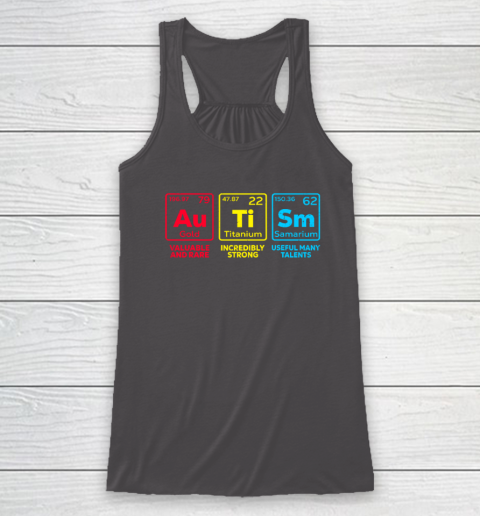 Autism Awareness Elements Periodic Table Racerback Tank 6