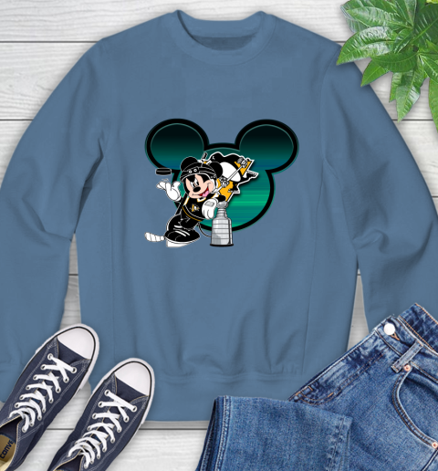 NHL Pittsburgh Penguins Stanley Cup Mickey Mouse Disney Hockey T Shirt Sweatshirt 7
