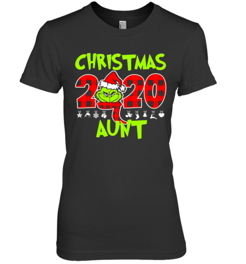 Christmas 2020 Aunt Grinch Hat Santa Claus Merry Xmas Premium Women's T-Shirt