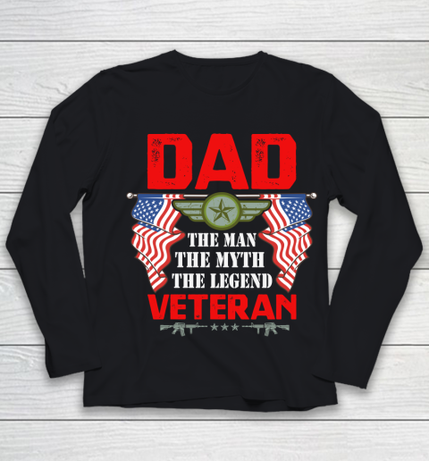 Veteran Shirt Dad  The Man, The Myth, The Legend Veteran Youth Long Sleeve