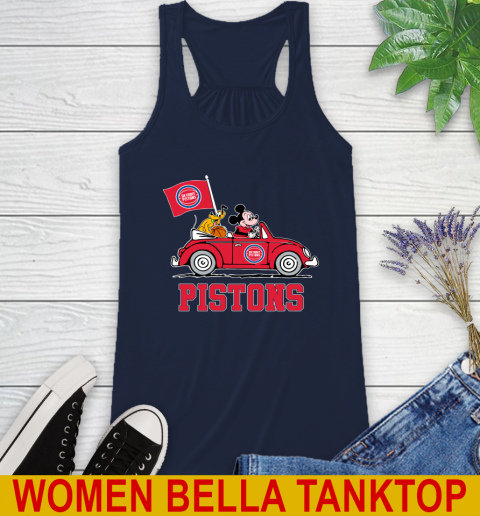 NBA Basketball Detroit Pistons Pluto Mickey Driving Disney Shirt Racerback Tank 11