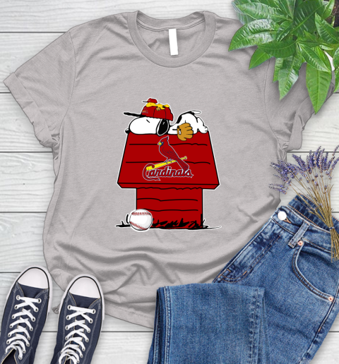 MLB St.Louis Cardinals Snoopy Woodstock The Peanuts Movie Baseball T Shirt Women's T-Shirt 10