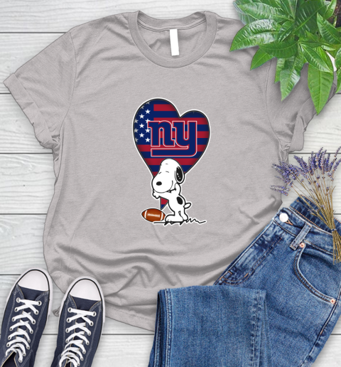 New York Giants NFL Football The Peanuts Movie Adorable Snoopy Women's T-Shirt 10