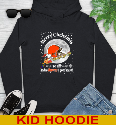 Cleveland Browns Merry Christmas To All And To Browns A Good Season NFL Football Sports Youth Hoodie
