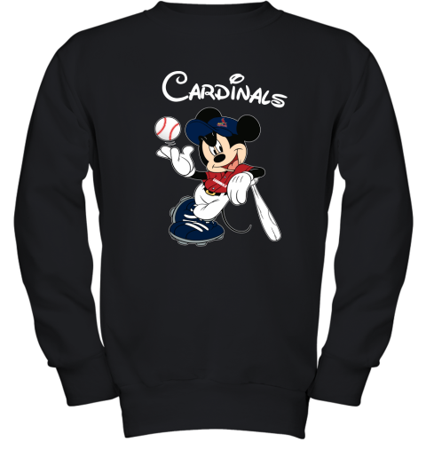 Baseball Mickey Team Cardinals Youth Sweatshirt