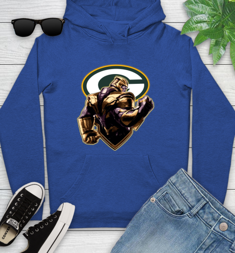 NFL Thanos Avengers Endgame Football Sports Green Bay Packers Youth Hoodie 9