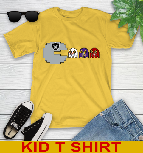 Oakland Raiders NFL Football Pac Man Champion Youth T-Shirt 8
