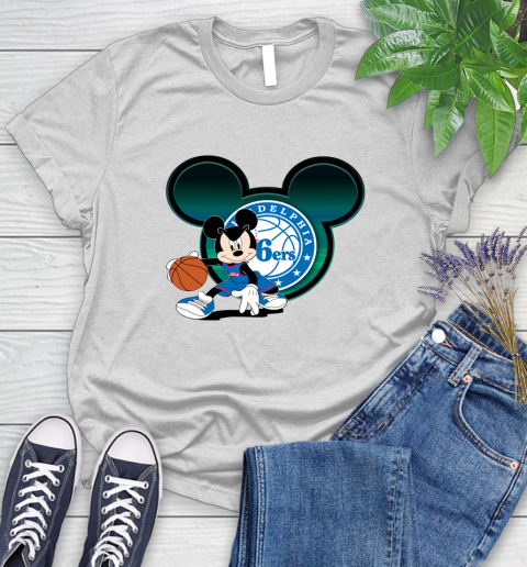NBA Philadelphia 76ers Mickey Mouse Disney Basketball Women's T-Shirt