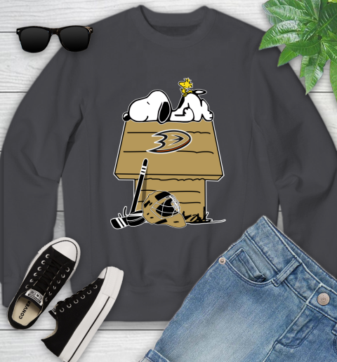 Anaheim Ducks NHL Hockey Snoopy Woodstock The Peanuts Movie Youth Sweatshirt 6