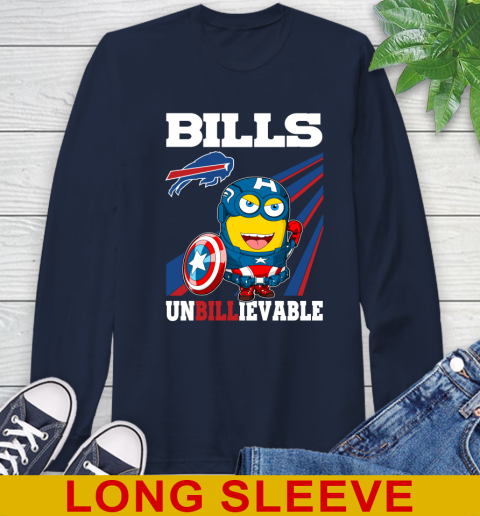 NFL Football Buffalo Bills Captain America Marvel Avengers Minion Shirt Long Sleeve T-Shirt 3