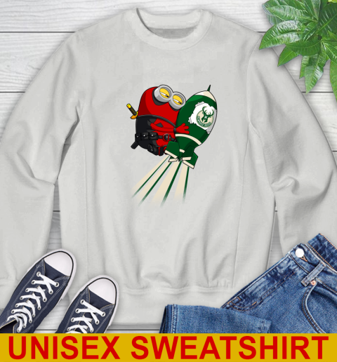NBA Basketball Milwaukee Bucks Deadpool Minion Marvel Shirt Sweatshirt 5