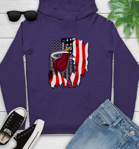 Miami Heat NBA Basketball American Flag Youth Hoodie 5